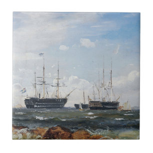 Kriegsschiff aus Göteborg 1861 Fliese
