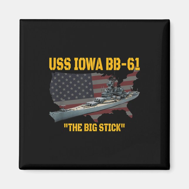 Kriegsschiff Uss Iowa &amp; WW2 Bb-61 Batt Magnet (Vorne)