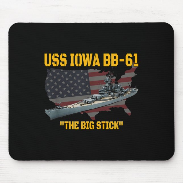Kriegsschiff Uss Iowa &amp; WW2 Bb-61 Batt Mousepad (Vorne)