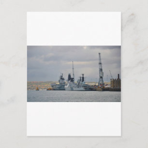Kriegsschiffe in Portsmouth Postkarte