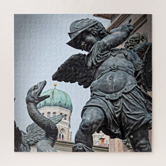 Kriegsstatue in München - 20x20 - 676 Stk. Puzzle (Vertikal)
