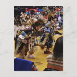 Kriegstanz-amerikanischer UreinwohnerPowWow Postkarte