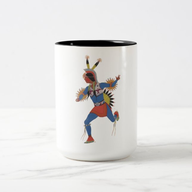 Kriegstanz (oder Der Läufer) Zweifarbige Tasse (Mittel)