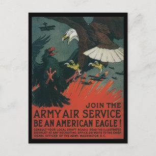 Kriegszeit Postkarten Amerikanische Adler