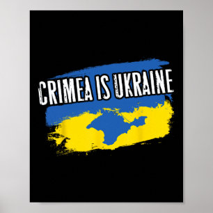 Krim ist Ukraine - Ua Flaggenfarben Karte der Krim Poster