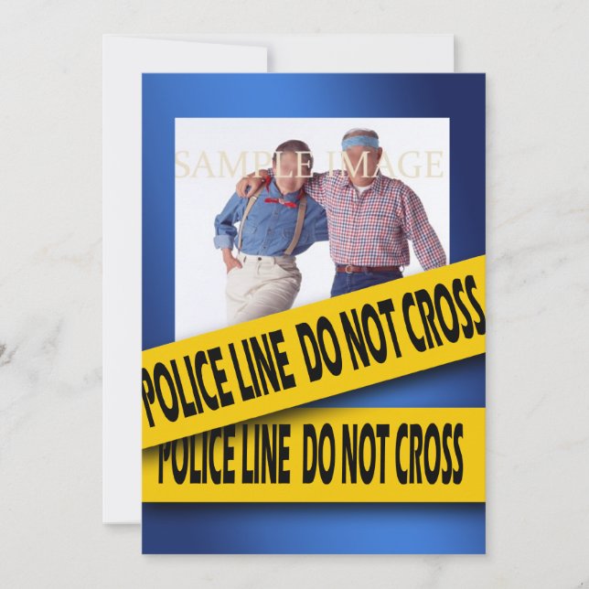 Krimiblaugeburtstag Einladung (Vorderseite)