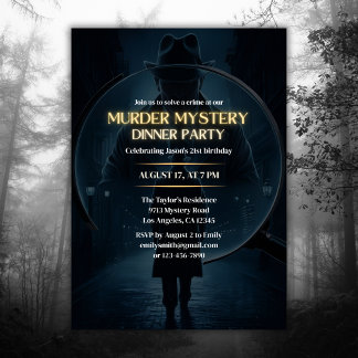 Kriminaldetektiv Game Murder Mystery Party Geburts Einladung