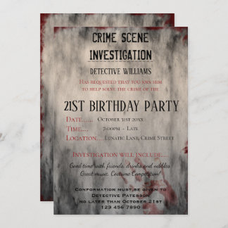 Kriminalitätsforschung 21. Geburtstag Party Einladung