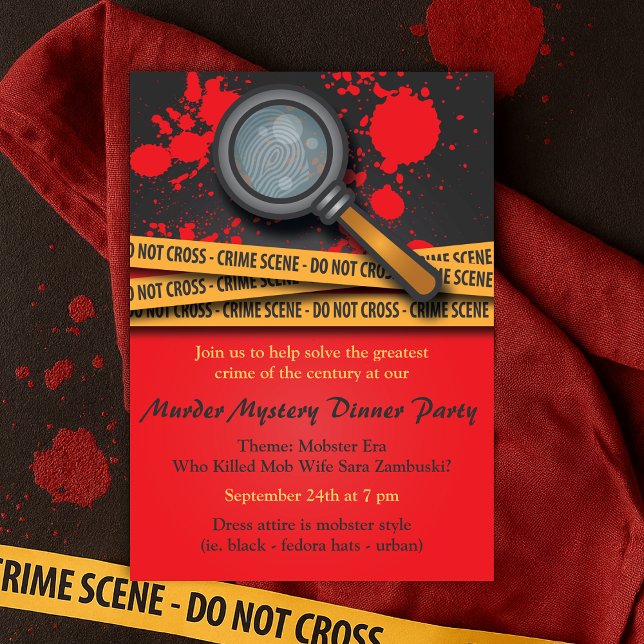 Kriminalszene Murder Mystery Dinner Party Einladung (Crime Scene Murder Mystery Dinner Party Invitation
)