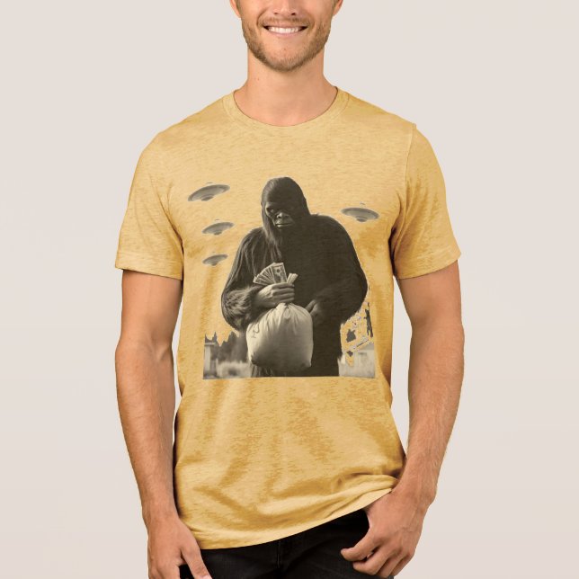 Krimineller Bigfoot Tri-Blend Shirt (Vorderseite)