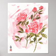 Krimrote Rosen im Morgenlicht