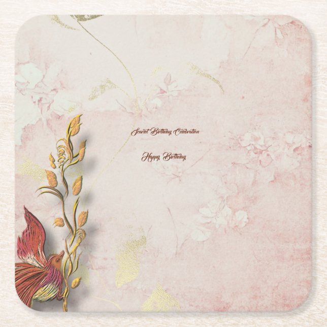 Krimson flüstert rechteckiger pappuntersetzer (Vorderseite)