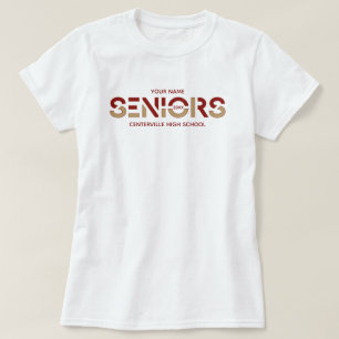 Krimson & Gold zweifarbige Senioren in Scheiben T-Shirt