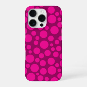 Krimson Pink Polka dot iPhone 16 Pro Hülle