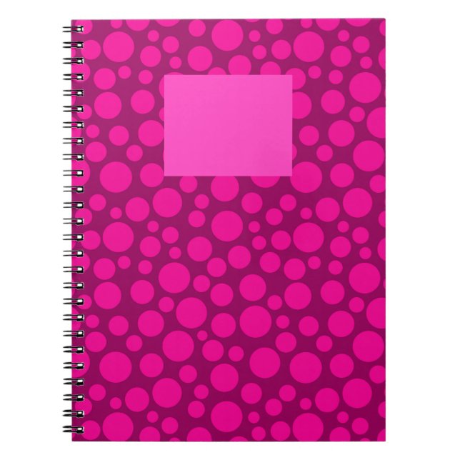 Krimson Pink Polka dot Notizblock (Vorderseite)