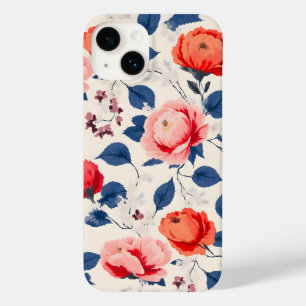 Krimson und Coral-Blume Case-Mate iPhone 14 Hülle