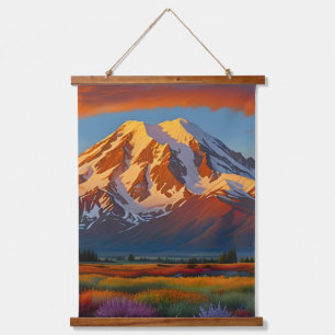 Krimson Wolken über dem Tal Wandteppich Mit Holzrahmen
