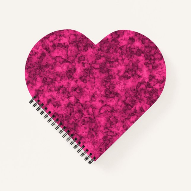 Krimsonfarbenes Marmormuster Notizbuch (Vorderseite)