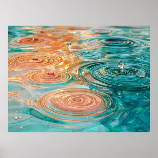 Kringel der Ruhe Abstrakte Wasserharmonie Poster (Vorne)