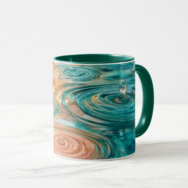Kringel der Ruhe Abstrakte Wasserharmonie Tasse (VorderseiteRechts)