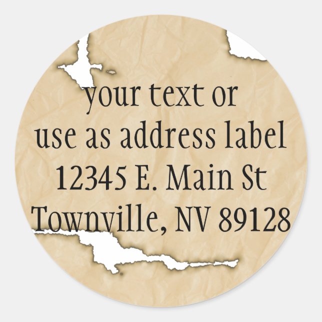 Krinkle Papier mit Hintergrund Runder Aufkleber (Vorderseite)