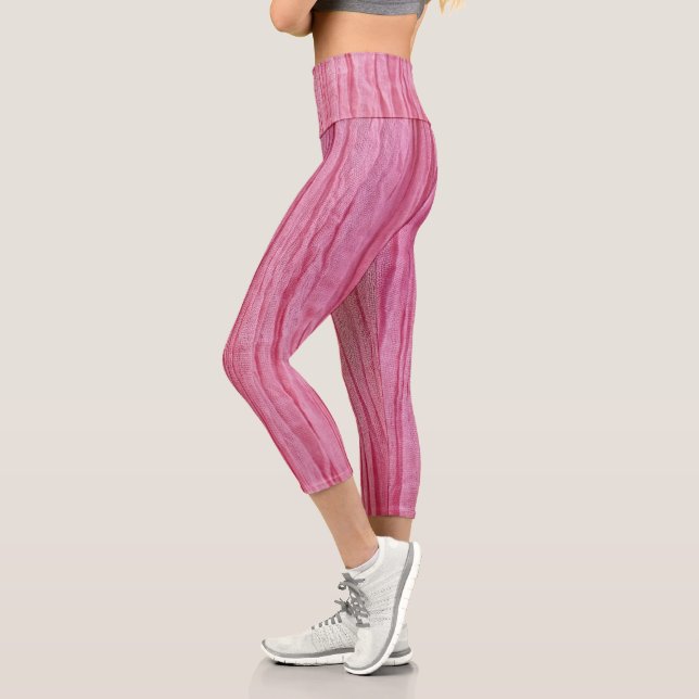 Krinklerrosa Krepe Capri Leggings (Links)