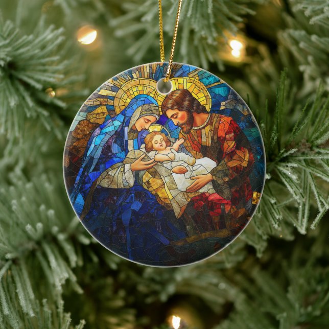 Krippe aus gefestigtem Glas Keramik Ornament (Baum)