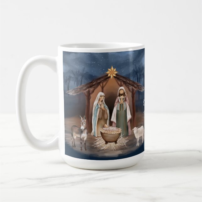 Krippe Baby Jesus Christlich Weihnachten Kaffeetasse (Links)