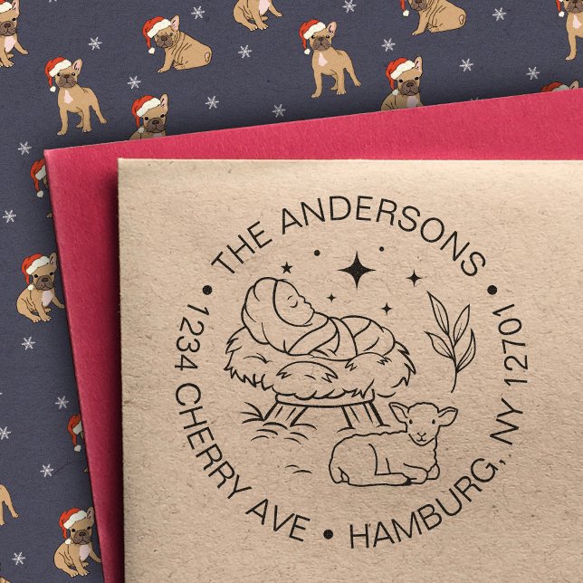 Krippe Baby Jesus Christus Rücksendeadresse Permastempel (Von Creator hochgeladen)