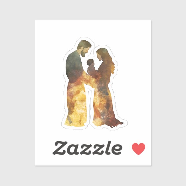 Krippe, Baby Jesus, Maria und Joseph Aufkleber (Blatt)