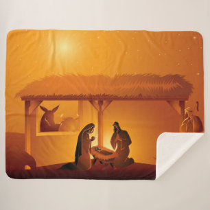 Krippe Baby Jesus Mary Joseph Weihnachten Sherpadecke