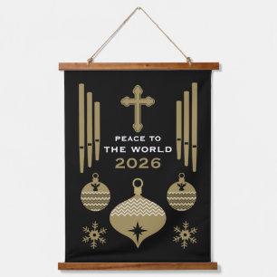 Krippe Christlich Weihnachtsgeschmack. Wandteppich Mit Holzrahmen