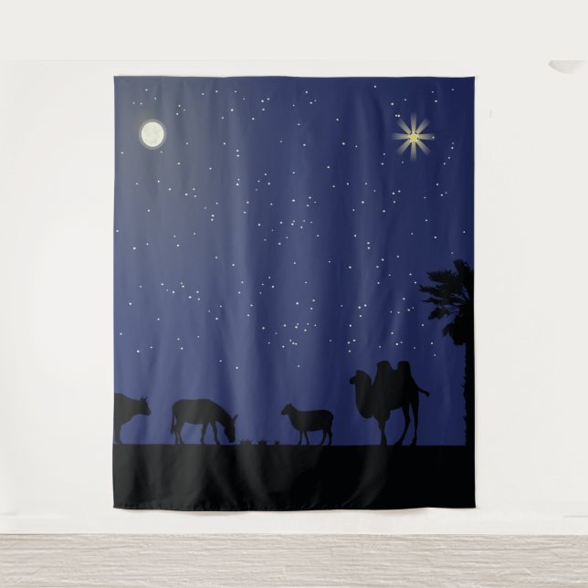 Krippe-Dekoration oder Weihnachtsspiel Wandteppich (Vorderseite)