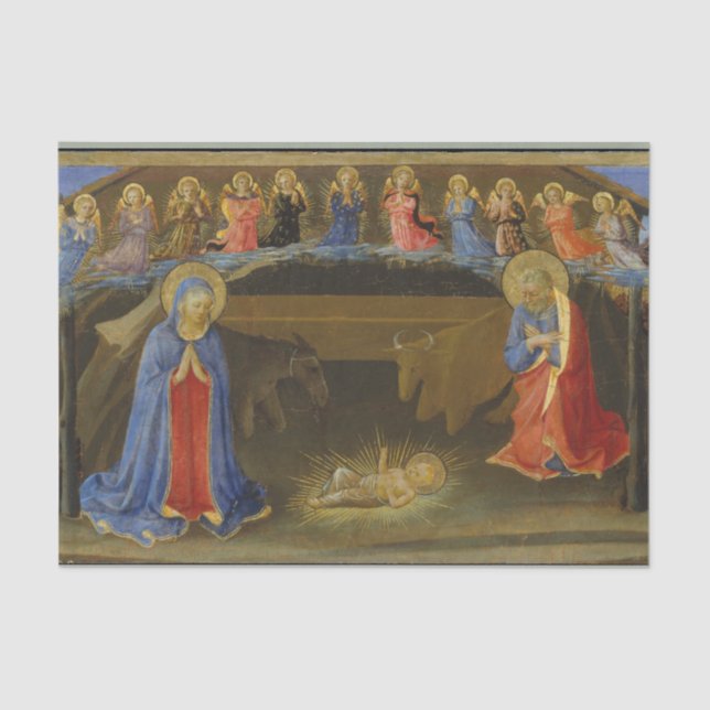 Krippe Engel Mutter Mary Baby Jesus Weihnachten Seidenpapier (Vorderseite)