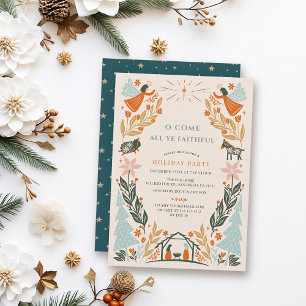 Krippe Engel Religiöse Weihnachtsfeier Einladung