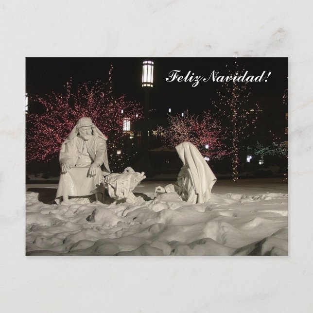 Krippe Feiertagspostkarte (Vorderseite)