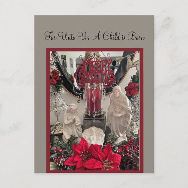 Krippe Foto Postkarte (Vorderseite)