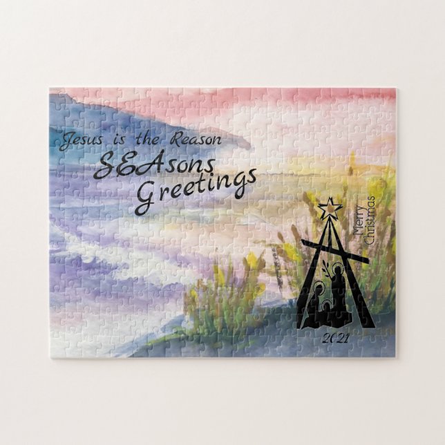 Krippe Frohen Festtage Jigsaw Puzzle (Horizontal)