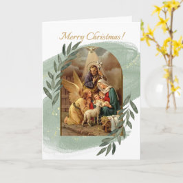 Krippe Green Weihnachtskarte Karte