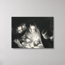 Krippe Jesus Jungfrau Mary Angels Schwarz-weiß