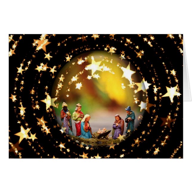 Krippe Krippe Jungfrau Mary Säugling Jesus Stars (Vorderseite (Horizontal))