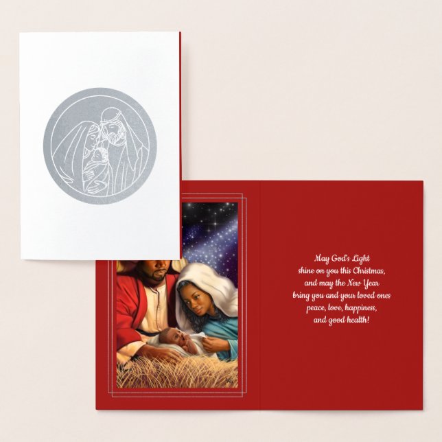 Krippe Luxury Real Foil Weihnachtskarten Folienkarte (Anzeige)