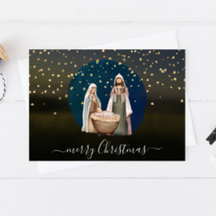 Krippe, Maria, Joseph, Baby Jesus Weihnachten Postkarte