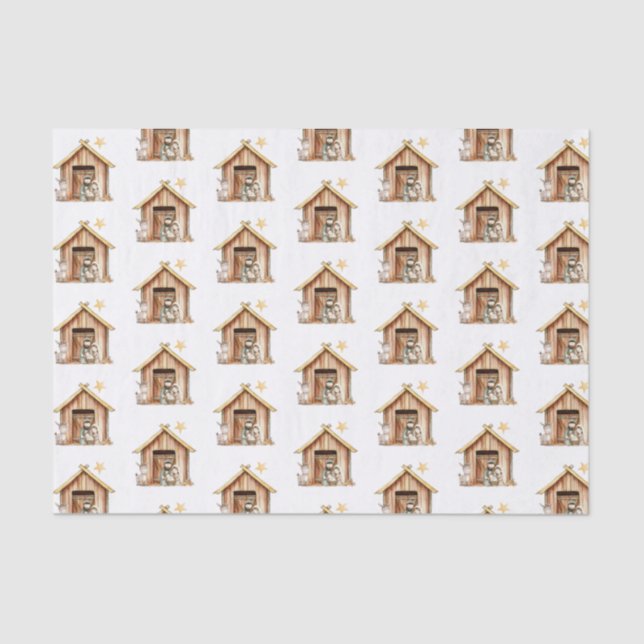 Krippe Mary Joseph Baby Weihnachten Seidenpapier (Vorderseite)