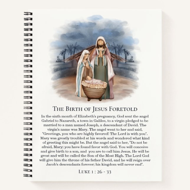 Krippe - Mary, Joseph & Newborn Baby Jesus Notizbuch (Vorderseite)