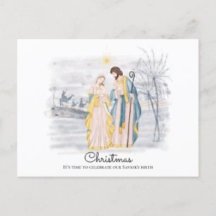 Krippe - Mary, Joseph & Newborn Baby Jesus Postkarte