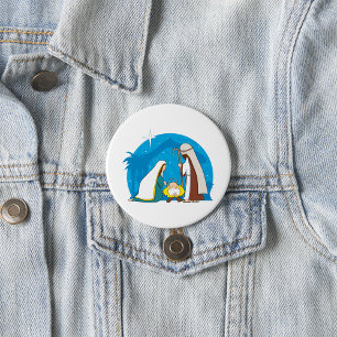 Krippe mit Mary Joseph und Baby Jesus Button