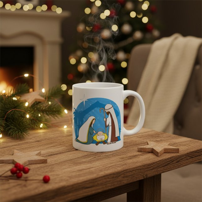 Krippe mit Mary Joseph und Baby Jesus Kaffeetasse (Von Creator hochgeladen)