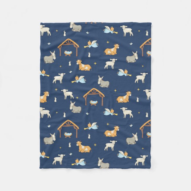 Krippe Soft Fleece Weihnachtsblanket (Vorderseite)