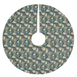 Krippe Szene Vintage Weihnachtsbaumrock Polyester Weihnachtsbaumdecke